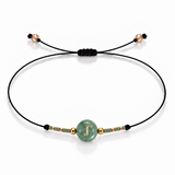 PULSERA HILO AVENTURINA GOLD