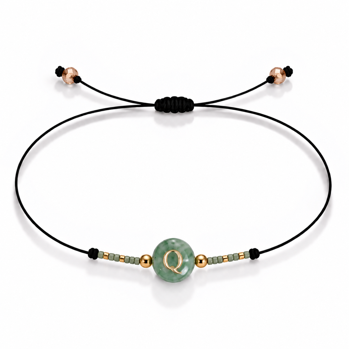 PULSERA HILO AVENTURINA GOLD