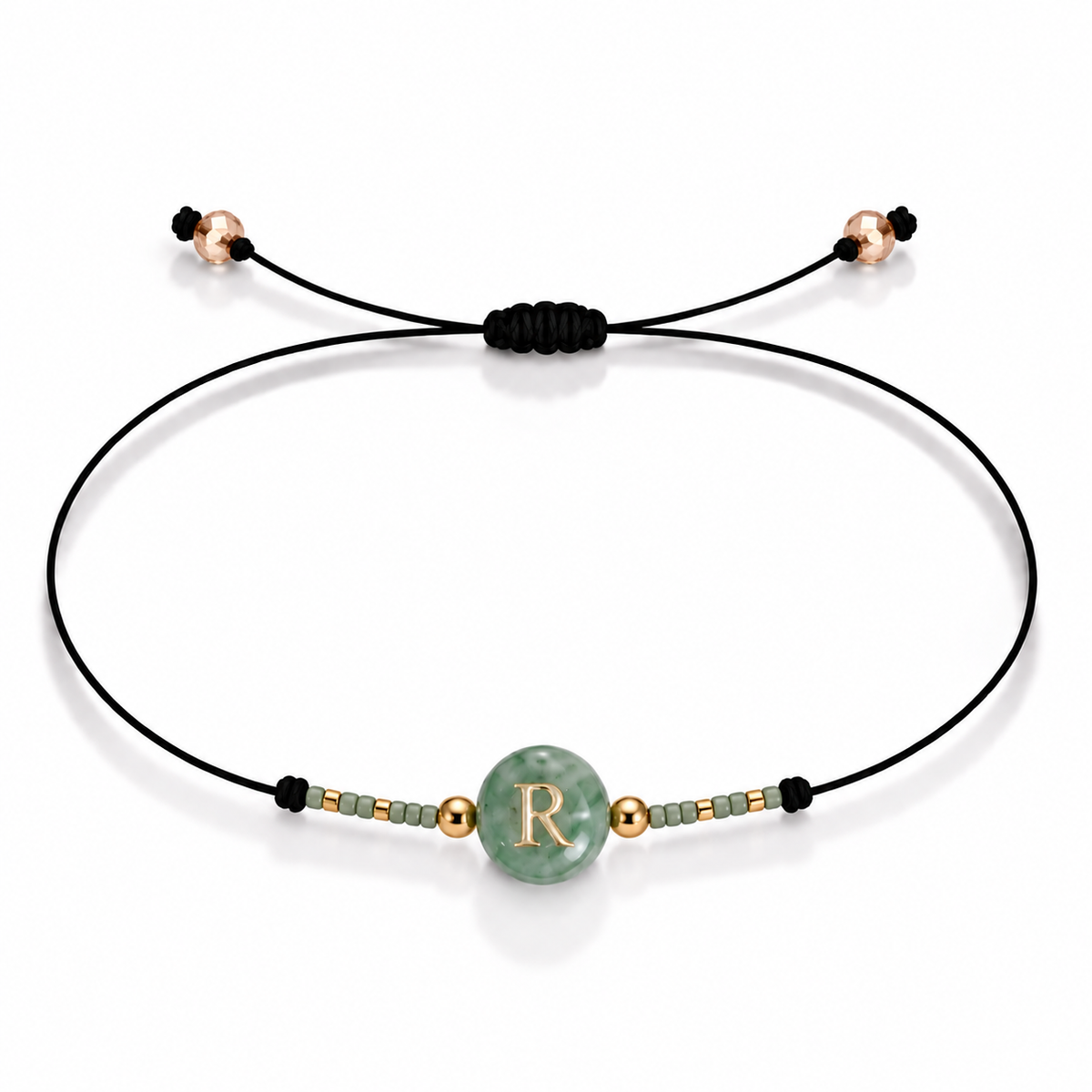 PULSERA HILO AVENTURINA GOLD