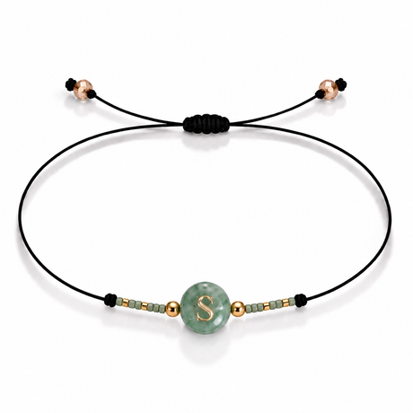 PULSERA HILO AVENTURINA GOLD