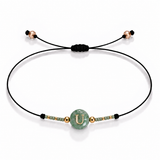 PULSERA HILO AVENTURINA GOLD