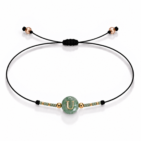 PULSERA HILO AVENTURINA GOLD