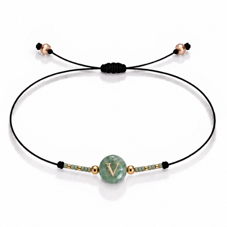 PULSERA HILO AVENTURINA GOLD