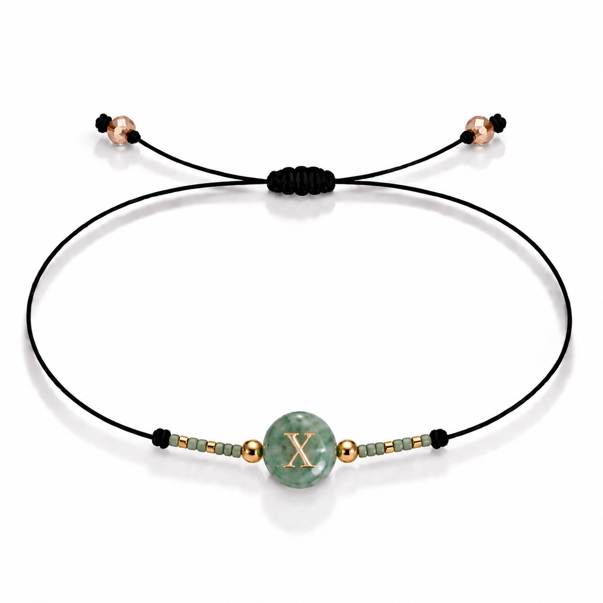 PULSERA HILO AVENTURINA GOLD