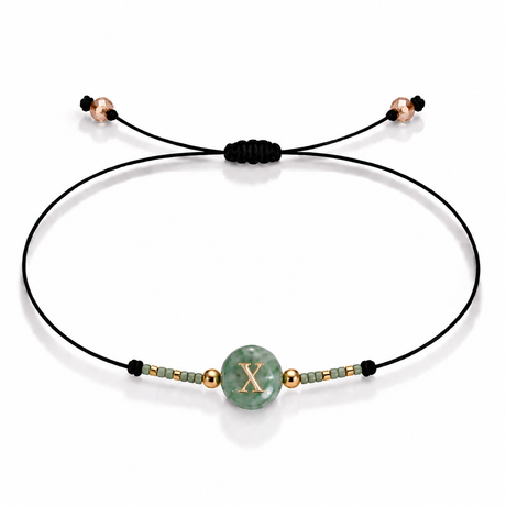PULSERA HILO AVENTURINA GOLD