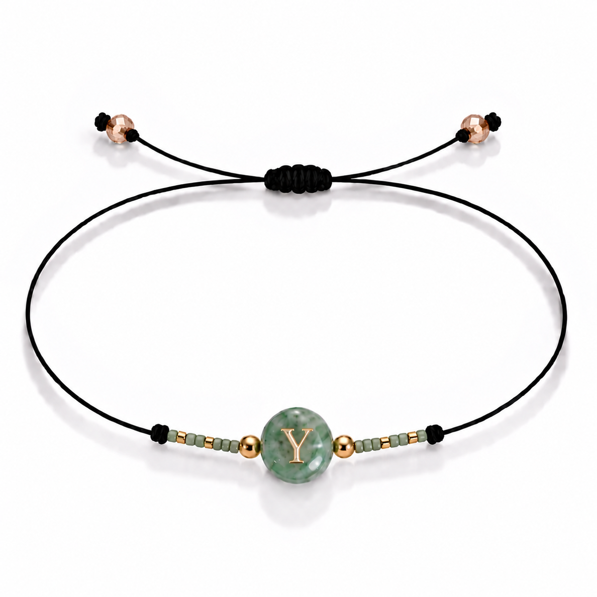PULSERA HILO AVENTURINA GOLD