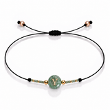 PULSERA HILO AVENTURINA GOLD