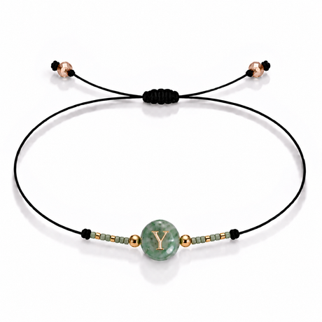 PULSERA HILO AVENTURINA GOLD