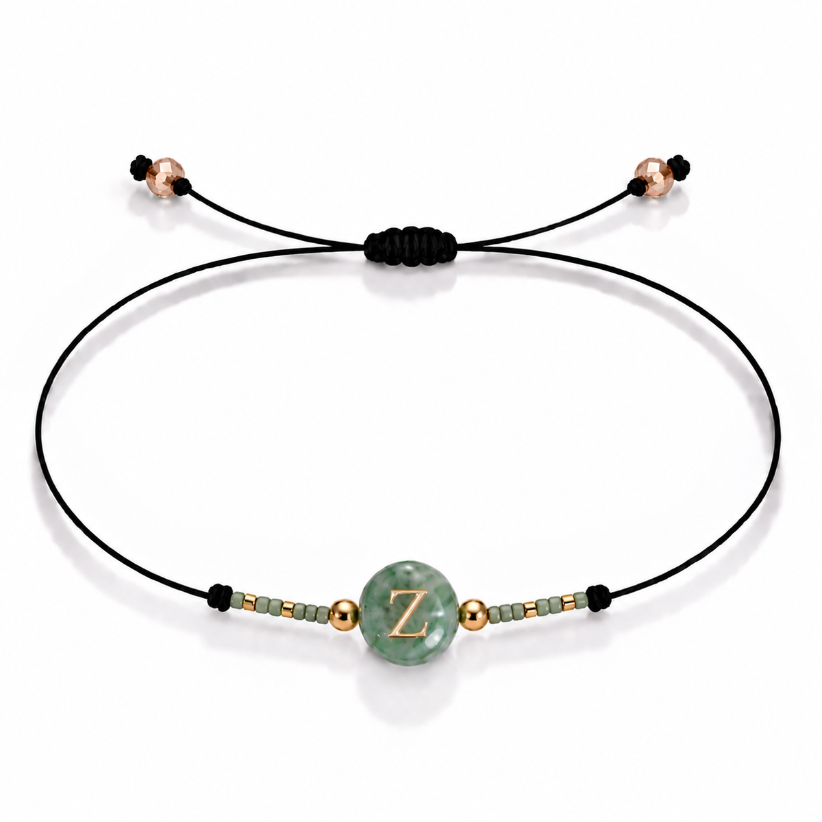 PULSERA HILO AVENTURINA GOLD