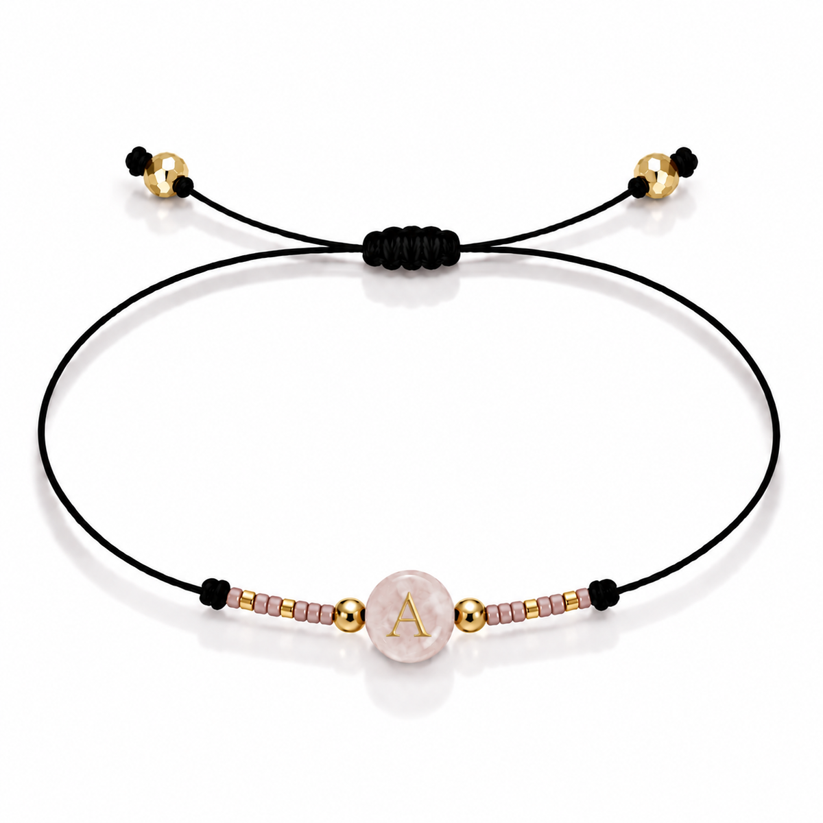 PULSERA HILO QUARZO ROSA GOLD