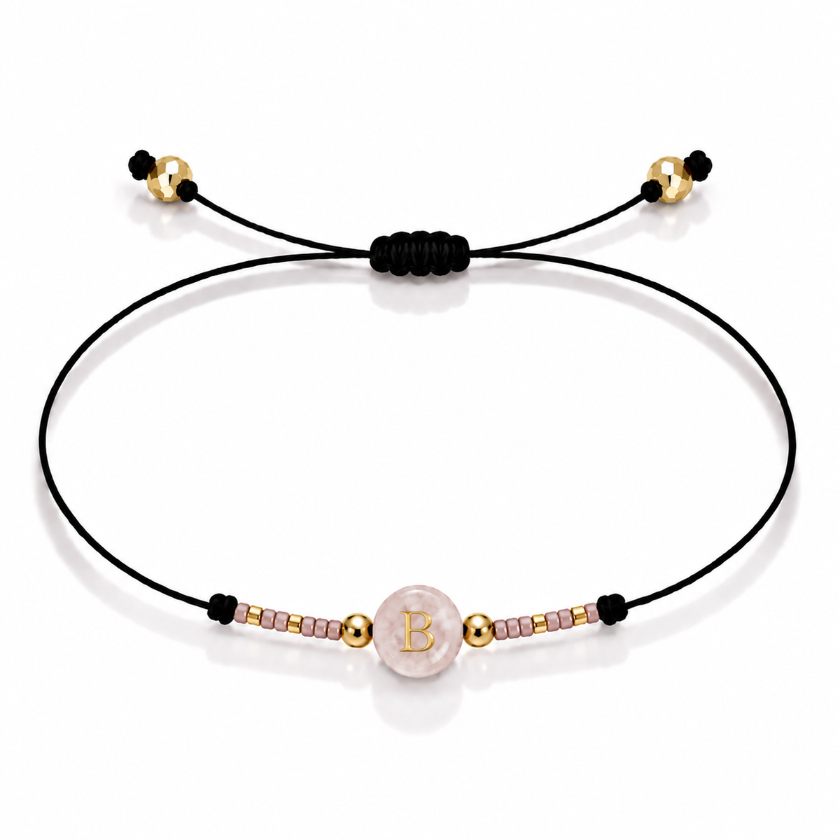 PULSERA HILO QUARZO ROSA GOLD