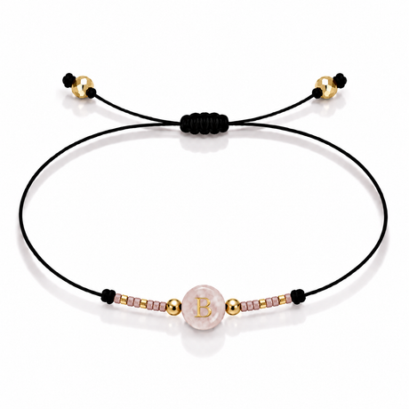 PULSERA HILO QUARZO ROSA GOLD
