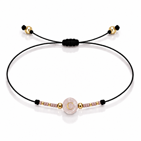 PULSERA HILO QUARZO ROSA GOLD