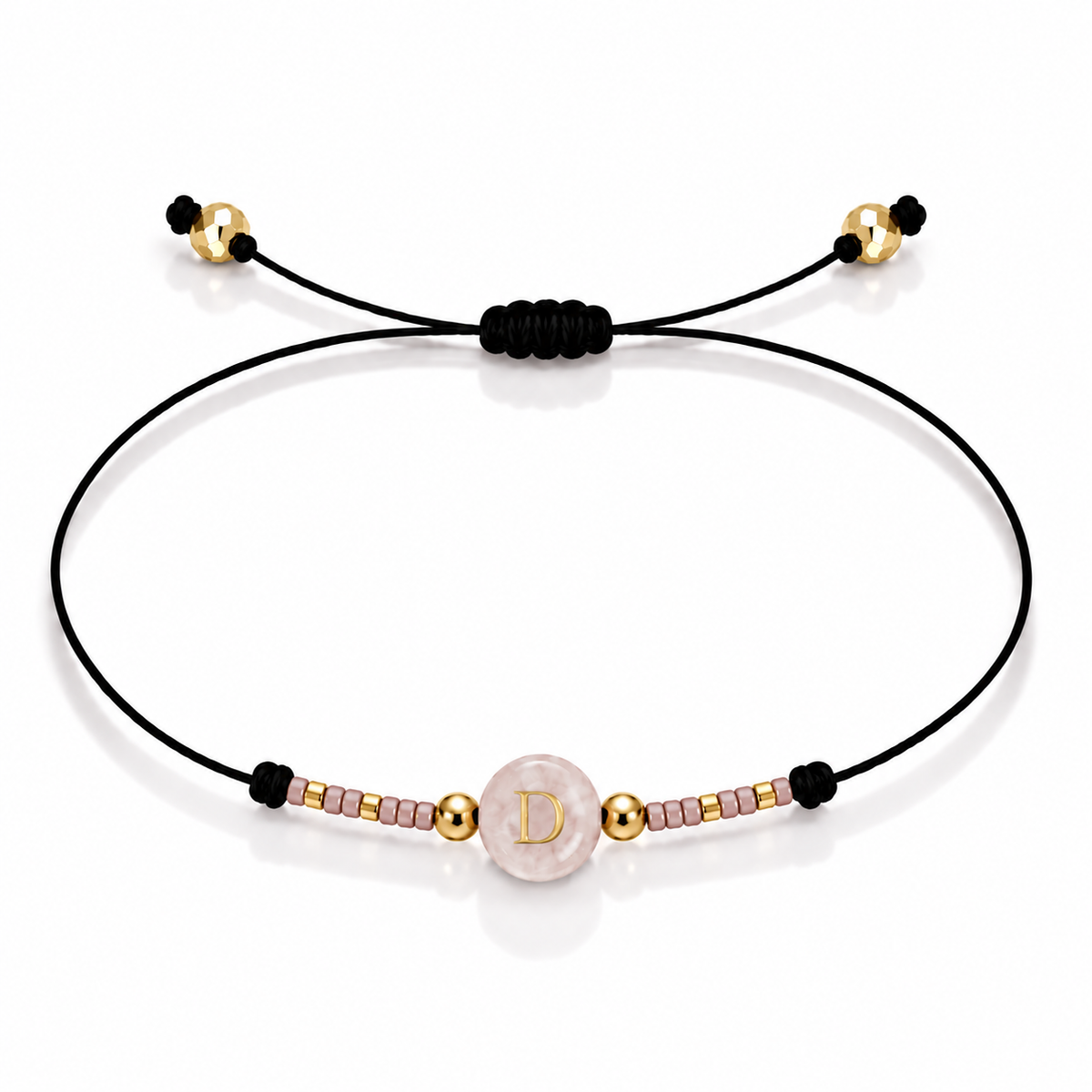 PULSERA HILO QUARZO ROSA GOLD