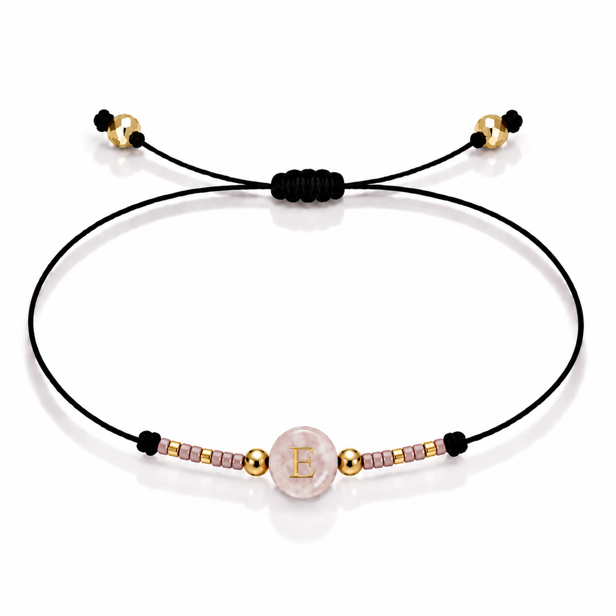 PULSERA HILO QUARZO ROSA GOLD