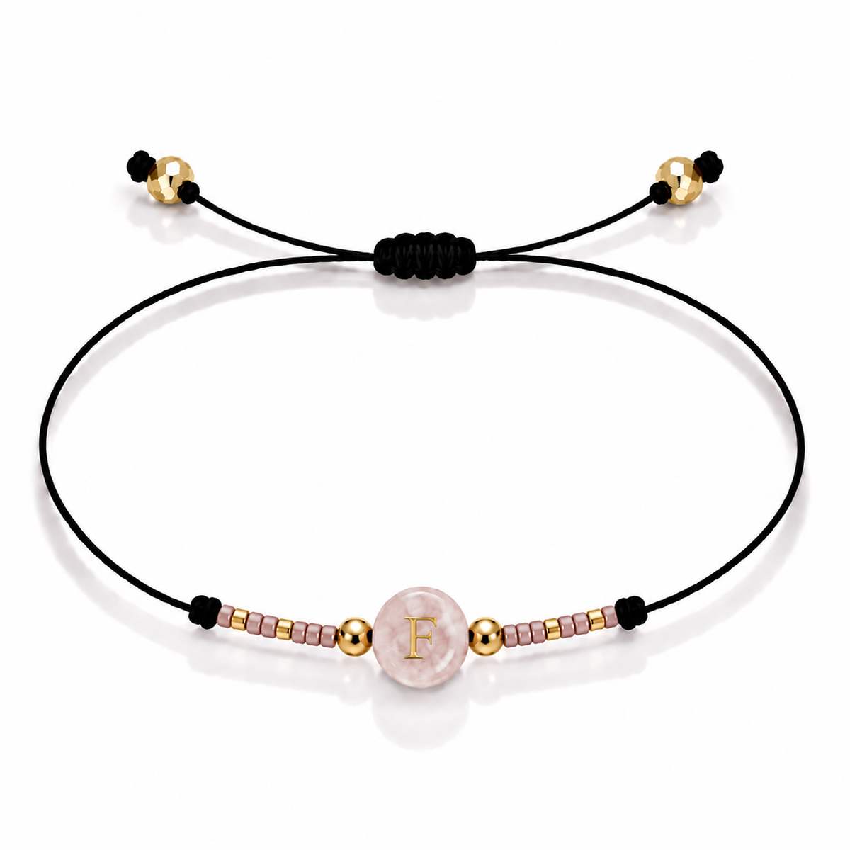 PULSERA HILO QUARZO ROSA GOLD