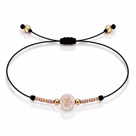PULSERA HILO QUARZO ROSA GOLD