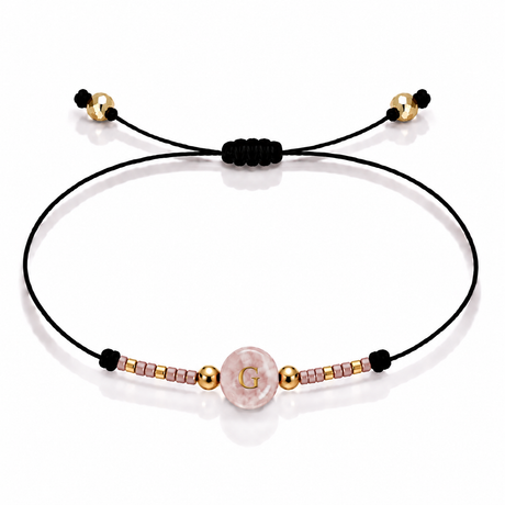 PULSERA HILO QUARZO ROSA GOLD