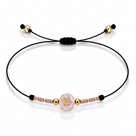 PULSERA HILO QUARZO ROSA GOLD