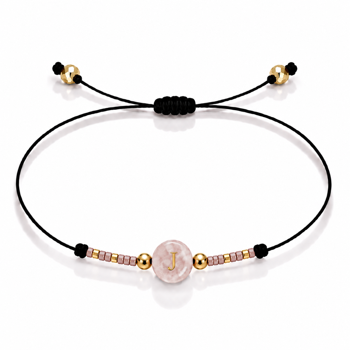 PULSERA HILO QUARZO ROSA GOLD