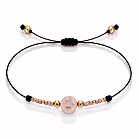 PULSERA HILO QUARZO ROSA GOLD