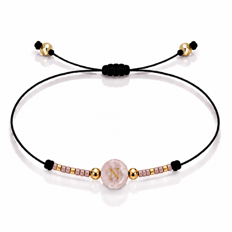 PULSERA HILO QUARZO ROSA GOLD