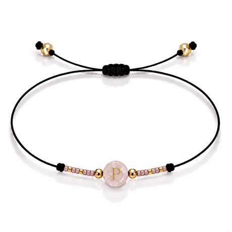 PULSERA HILO QUARZO ROSA GOLD