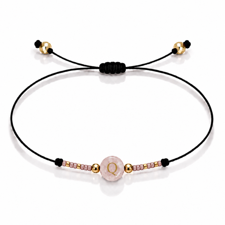 PULSERA HILO QUARZO ROSA GOLD