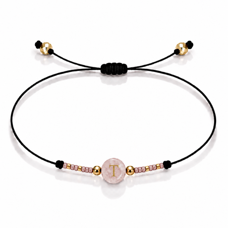 PULSERA HILO QUARZO ROSA GOLD