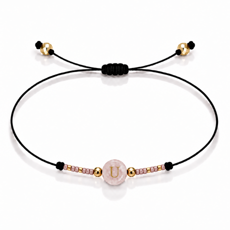 PULSERA HILO QUARZO ROSA GOLD