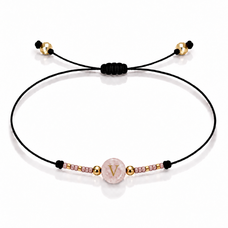 PULSERA HILO QUARZO ROSA GOLD