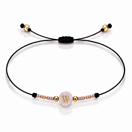 PULSERA HILO QUARZO ROSA GOLD