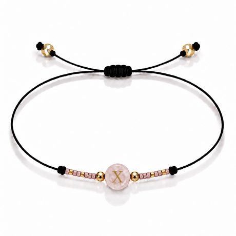 PULSERA HILO QUARZO ROSA GOLD