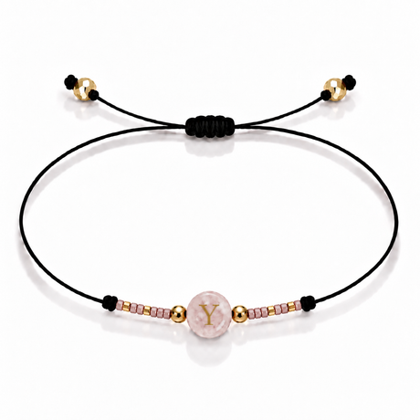 PULSERA HILO QUARZO ROSA GOLD