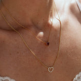 Collar Cz Corazon Prisma Red Gold