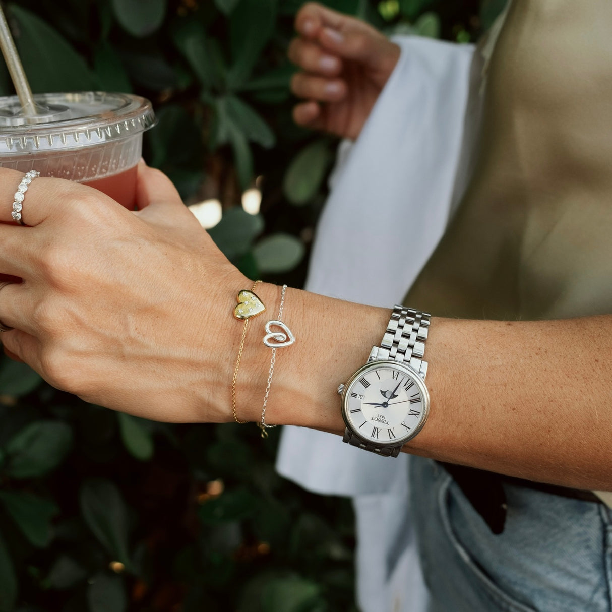 Pulsera Cz Corazon Twist Mom Gold