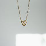 Collar Cz Corazon Twist Mom Gold