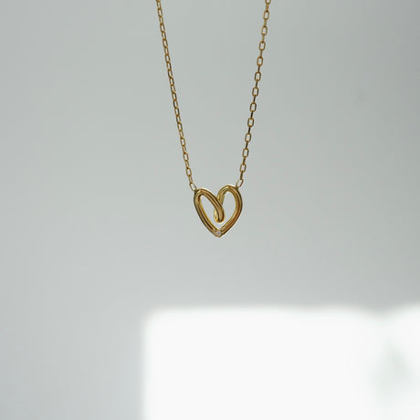 Collar Cz Corazon Twist Mom Gold