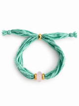 PULSERA SILK THE MINT - CUARZO ROSA GOLD