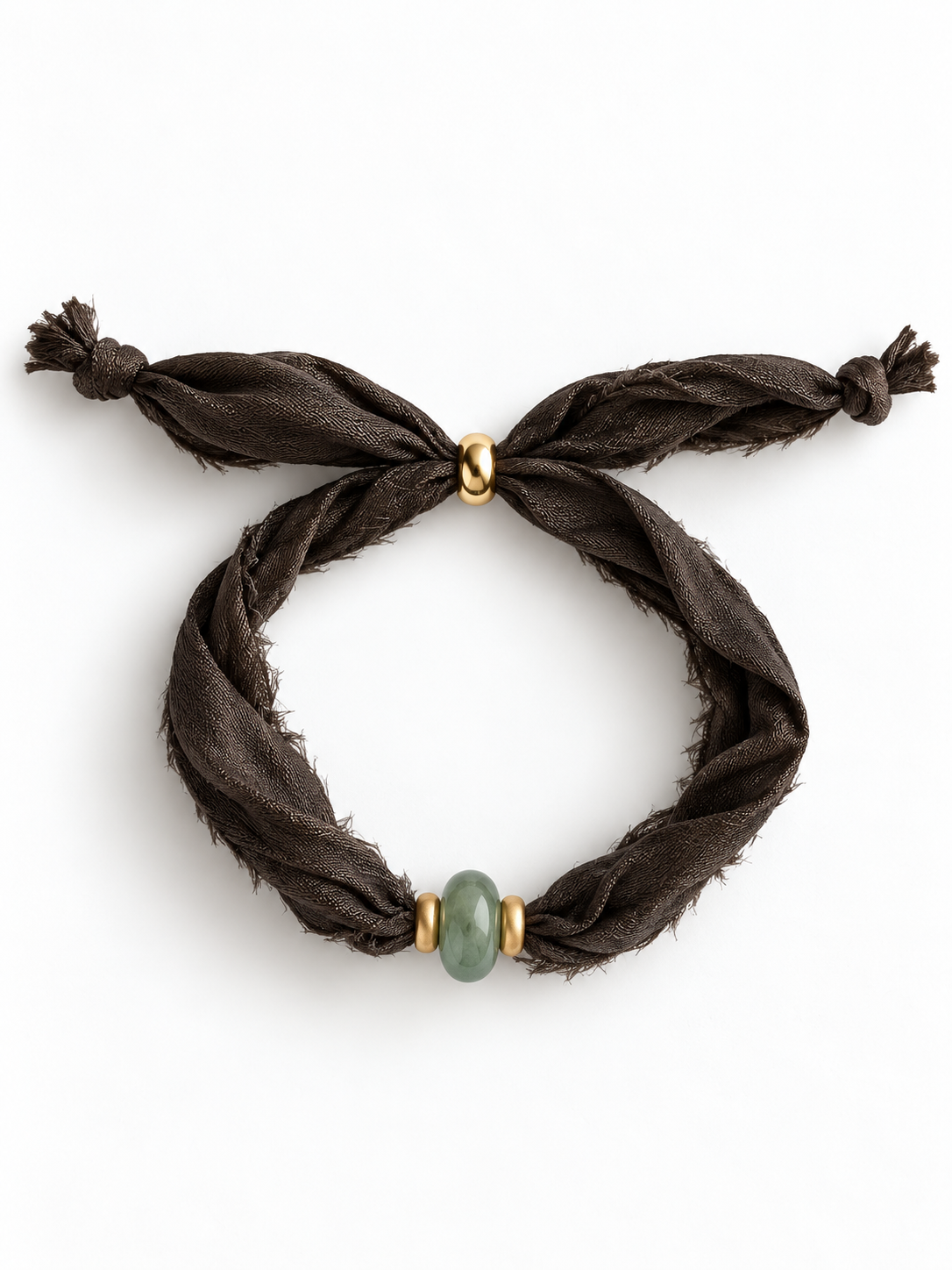 PULSERA SILK THE COCOA - AVENTURINA GOLD