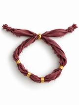 PULSERA SILK THE MAUVE - BEADS GOLD