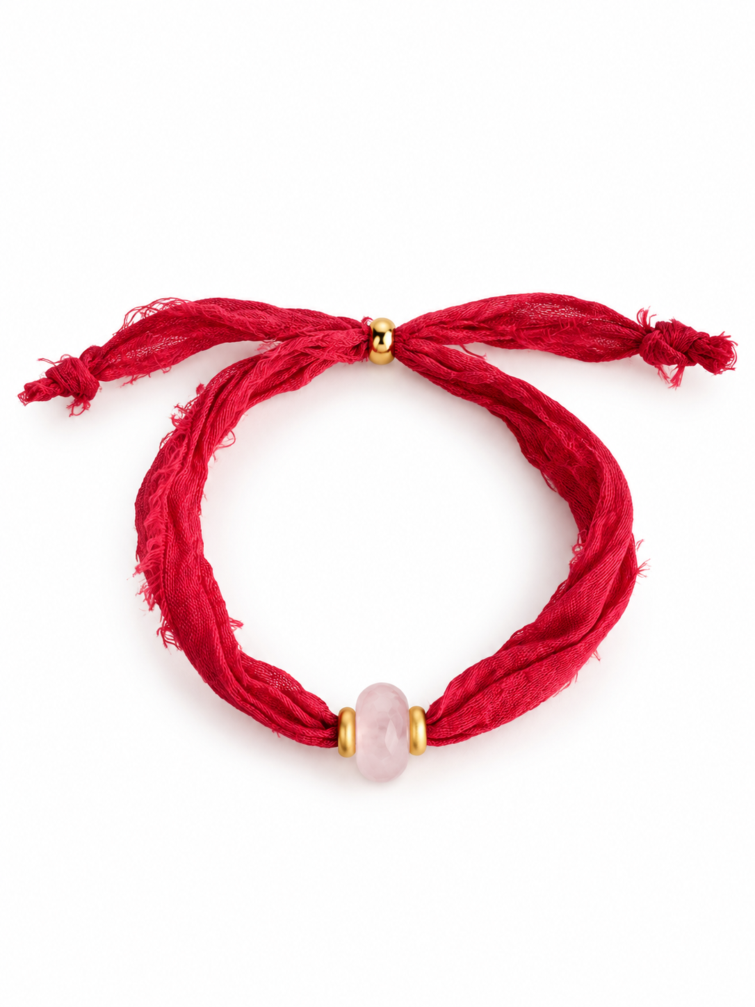 PULSERA SILK THE SCARLET - CUARZO ROSA GOLD
