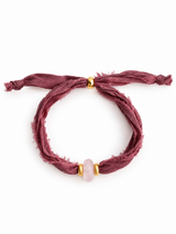 PULSERA SILK THE MAUVE - CUARZO ROSA GOLD