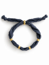 PULSERA SILK THE DENIM - BEADS GOLD