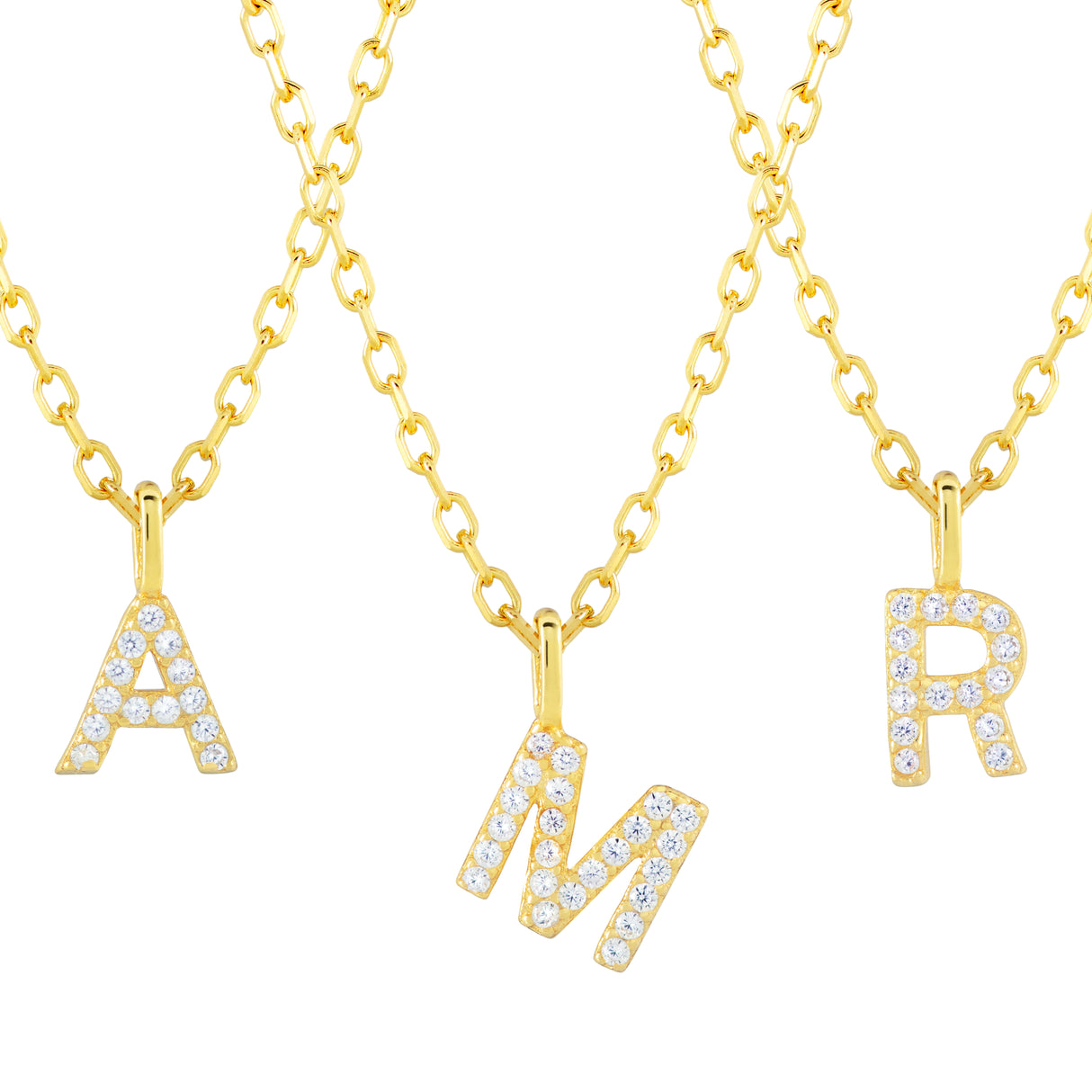 Collar CZ Monogram Gold