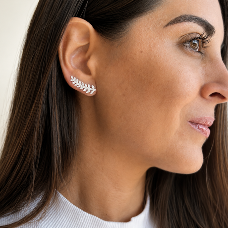 Ear Climber Foil Silver