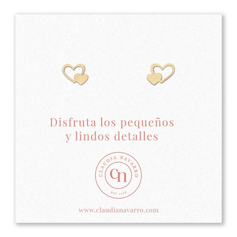 Arete Doble Corazon Gold