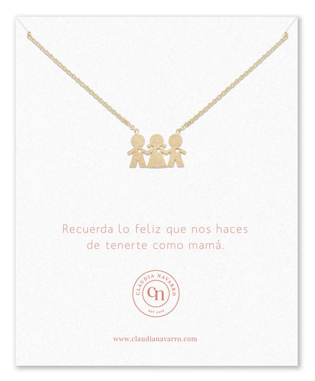 Collar Niño-Niña-Niño Gold