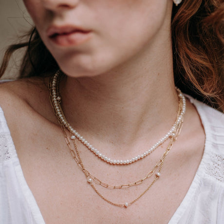 Gargantilla Toggle Pearl Gold