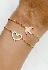 Pulsera Corazón Borde Gold